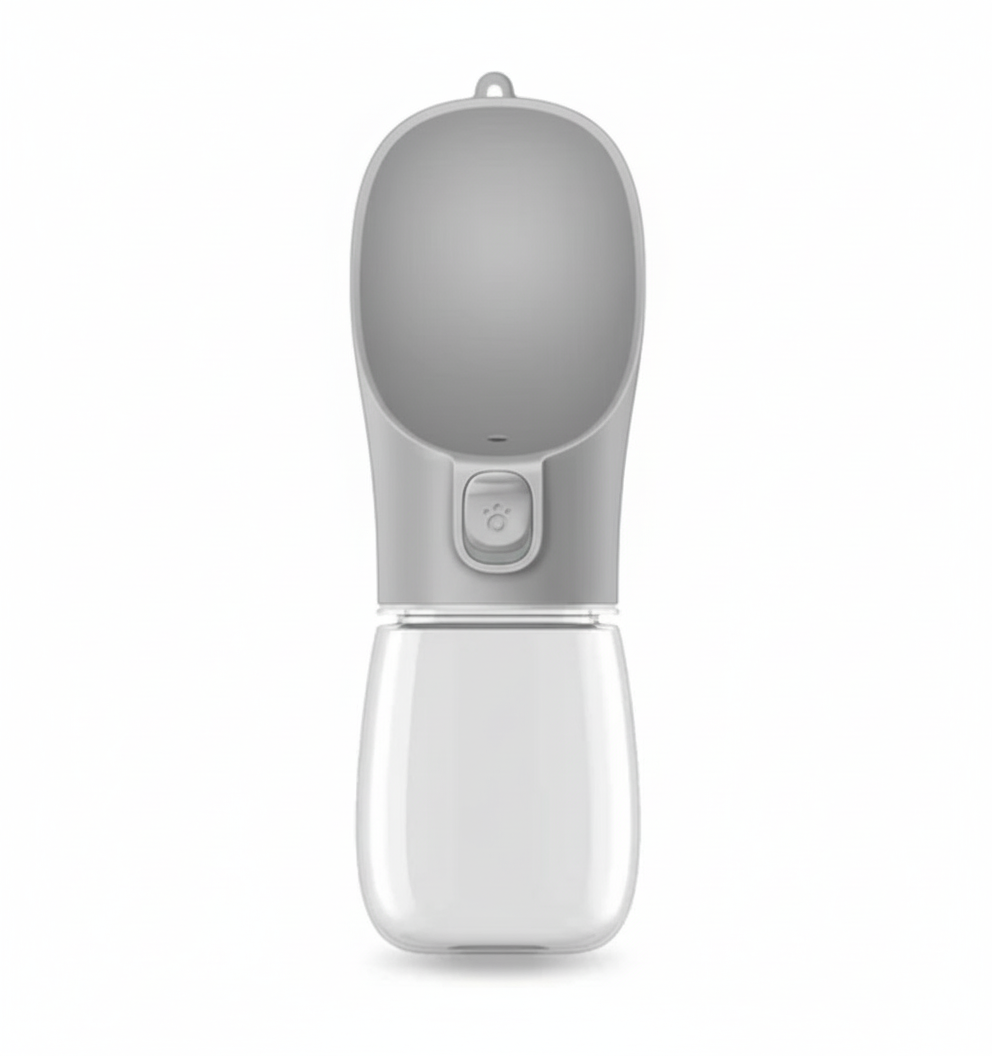 Grey portable pet water bottle